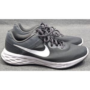 NIKE Mens Running Shoes - Gray, Revolution 6, Lace Up, Size 11